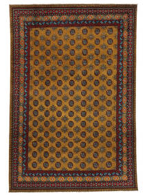  Afghan Fine Colour Rug 200X291 Wool Black/Brown Carpetvista