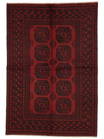 161X233 Alfombra Oriental Afghan Fine Negro/Rojo Oscuro (Lana, Afganistán) Carpetvista