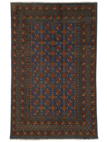 155X245 Afghan Fine Colour Vloerkleed Oosters Zwart/Donkerrood (Wol, Afghanistan) Carpetvista