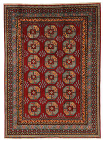 Afghan Fine Colour Vloerkleed 170X235 Wol Zwart/Donkerrood Carpetvista