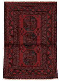 95X142 Tappeto Orientale Afghan Fine Nero/Rosso Scuro (Lana, Afghanistan) Carpetvista