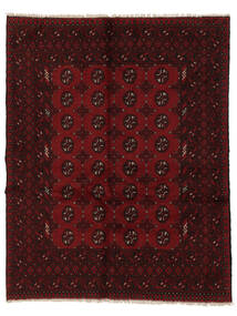  Orientalsk Afghan Fine Tæppe 147X185 Sort/Mørkerød Uld, Afghanistan Carpetvista