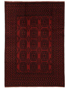 195X285 Χαλι Ανατολής Afghan Fine Μαύρα/Σκούρο Κόκκινο (Μαλλί, Αφγανικά) Carpetvista