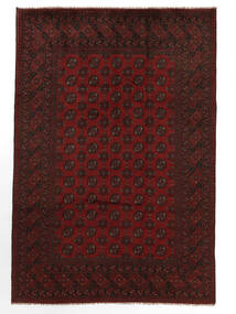 198X295 Χαλι Afghan Fine Ανατολής Μαύρα/Σκούρο Κόκκινο (Μαλλί, Αφγανικά) Carpetvista