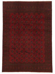  Afghan Fine Tappeto 196X281 Di Lana Nero/Rosso Scuro Carpetvista