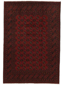  Oriental Afghan Fine Rug 202X297 Black/Dark Red Wool, Afghanistan Carpetvista