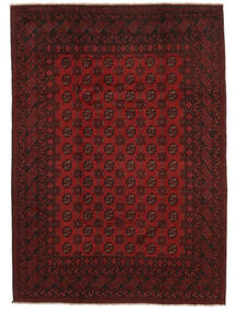Tappeto Afghan Fine 202X278 Nero/Rosso Scuro (Lana, Afghanistan)