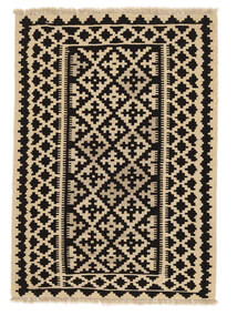 108X152 絨毯 オリエンタル キリム カシュガイ ブラック/オレンジ (ウール, ペルシャ/イラン) Carpetvista