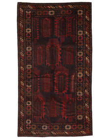 Tappeto Orientale Beluch 153X276 Nero/Rosso Scuro (Lana, Afghanistan)