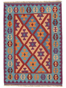 128X180 絨毯 キリム カシュガイ オリエンタル ダークピンク/ダークターコイズ (ウール, ペルシャ/イラン) Carpetvista