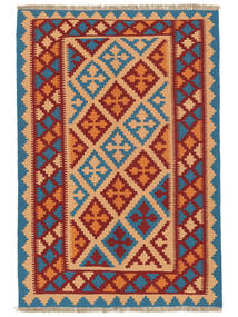 絨毯 キリム カシュガイ 124X181 ダークレッド/茶色 (ウール, ペルシャ/イラン)