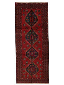 Dywan Orientalny Beludż 155X380 Chodnikowy Czarny/Ciemnoczerwony (Wełna, Afganistan)