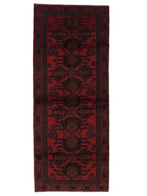 117X290 Dywan Orientalny Beludż Chodnikowy Czarny/Ciemnoczerwony (Wełna, Afganistan) Carpetvista