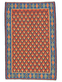 Tapis D'orient Kilim Senneh Fine 101X154 Bleu Foncé/Rouge (Laine, Perse/Iran)