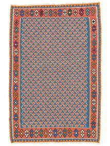 104X158 Kelim Senneh Fine Tæppe Orientalsk Mørkeblå/Rød (Uld, Persien/Iran) Carpetvista