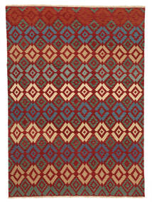 絨毯 キリム カシュガイ 211X293 ダークレッド/ダークグリーン ( ペルシャ/イラン)