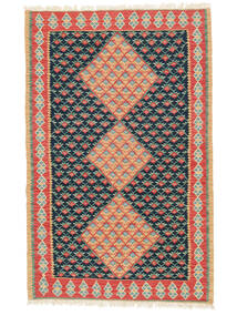  Persischer Kelim Senneh Fine Teppich 100X155 Rot/Schwarz (Wolle, Persien/Iran)
