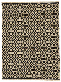  Orientalischer Kelim Ghashghai Teppich 155X202 Schwarz/Orange Persien/Iran Carpetvista