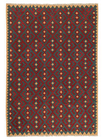 絨毯 ペルシャ キリム カシュガイ 214X303 ブラック/ダークレッド ( ペルシャ/イラン)