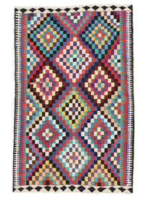 190X295 Kilim Fars Rug Oriental Black/Dark Purple (Wool, Persia/Iran) Carpetvista