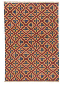 絨毯 キリム カシュガイ 127X185 ダークレッド/オレンジ (ウール, ペルシャ/イラン)