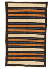 Kilim Modern Rug 190X301 Black/Brown Wool, Afghanistan Carpetvista