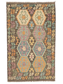  104X168 Kelim Afghan Old Stil Teppich Braun/Grün Afghanistan Carpetvista
