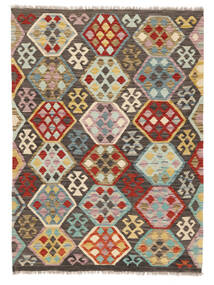 Kelim Afghan Old Stil Teppich 130X177 Braun/Schwarz Wolle, Afghanistan Carpetvista