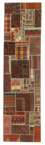 絨毯 キリム パッチワーク 82X303 廊下 カーペット ダークレッド/茶色 (ウール, ペルシャ/イラン)