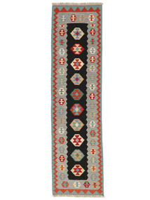 81X300 絨毯 オリエンタル キリム カシュガイ 廊下 カーペット ダークイエロー/ブラック (ウール, ペルシャ/イラン) Carpetvista