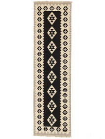  Orientalischer Kelim Ghashghai Teppich 84X300 Läufer Orange/Schwarz Persien/Iran Carpetvista