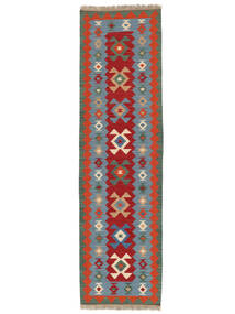  Perzisch Kelim Ghashghai Vloerkleed 83X298 Tapijtloper Donkerrood/Zwart ( Perzië/Iran)