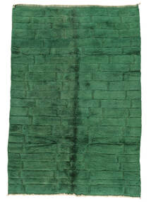 216X305 Berber Moroccan - Mid Atlas Rug Modern Dark Green/Black (Wool, Morocco) Carpetvista