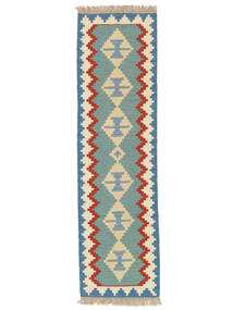 55X200 Kelim Ghashghai Teppich Orientalischer Läufer Grün/Beige (Wolle, Persien/Iran) Carpetvista