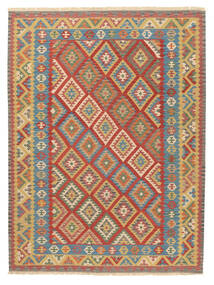  Orientalischer Kelim Ghashghai Teppich 267X350 Orange/Dunkelrot Großer Wolle, Persien/Iran Carpetvista
