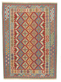  Orientalisk Kelim Ghashghai Matta 252X348 Mörkröd/Orange Stor Persien/Iran Carpetvista