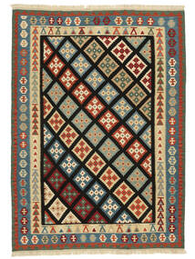 Tappeto Persiano Kilim Ghashghai 209X288 Nero/Rosso Scuro (Lana, Persia/Iran)