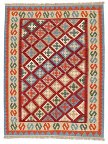 153X200 Tappeto Kilim Ghashghai Orientale Rosso Scuro/Arancione (Persia/Iran) Carpetvista