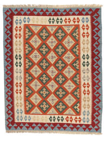 Kelim Ghashghai Teppich 157X203 Dunkelrot/Orange Wolle, Persien/Iran Carpetvista
