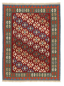153X200 Tappeto Orientale Kilim Ghashghai Rosso Scuro/Giallo Scuro ( Persia/Iran) Carpetvista
