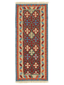  Orientalischer Kelim Ghashghai Teppich 85X200 Läufer Dunkelrot/Dunkelgrün Persien/Iran Carpetvista