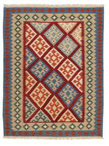  Orientalischer Kelim Ghashghai Teppich 151X198 Dunkelrot/Schwarz Wolle, Persien/Iran Carpetvista