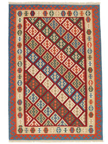 絨毯 ペルシャ キリム カシュガイ 207X303 ダークレッド/オレンジ ( ペルシャ/イラン)