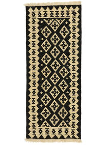 85X205 絨毯 オリエンタル キリム カシュガイ 廊下 カーペット ブラック/オレンジ ( ペルシャ/イラン) Carpetvista