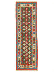 Kelim Ghashghai Teppich 78X245 Läufer Dunkelrot/Orange Wolle, Persien/Iran Carpetvista