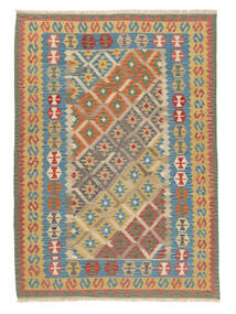  Orientalsk Kelim Ghashghai Teppe 200X290 Oransje/Mørk Grønn Ull, Persia/Iran Carpetvista