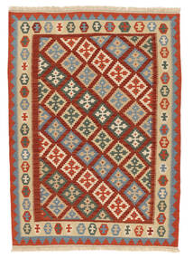 155X213 絨毯 オリエンタル キリム カシュガイ ダークレッド/オレンジ (ウール, ペルシャ/イラン) Carpetvista