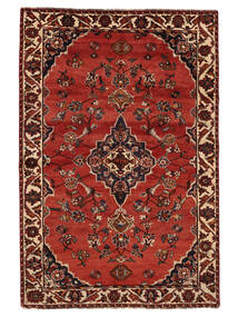 Tapete Shiraz 162X240 Vermelho Escuro/Preto (Lã, Pérsia/Irão)