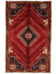 Orientalsk Ghashghai Fine Tæppe 155X243 Mørkerød/Sort Uld, Persien/Iran Carpetvista