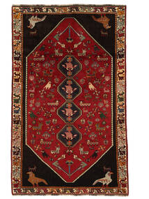 Tappeto Ghashghai Fine 165X268 Nero/Rosso Scuro (Lana, Persia/Iran)